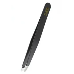 Rubis Switzerland Slanted Tip Tweezers - Black