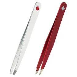 Rubis Switzerland Swiss Cross Slanted Tweezers