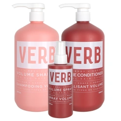 VERB Volume Shampoo, Conditioner & Volume Spray Trio - Liter
